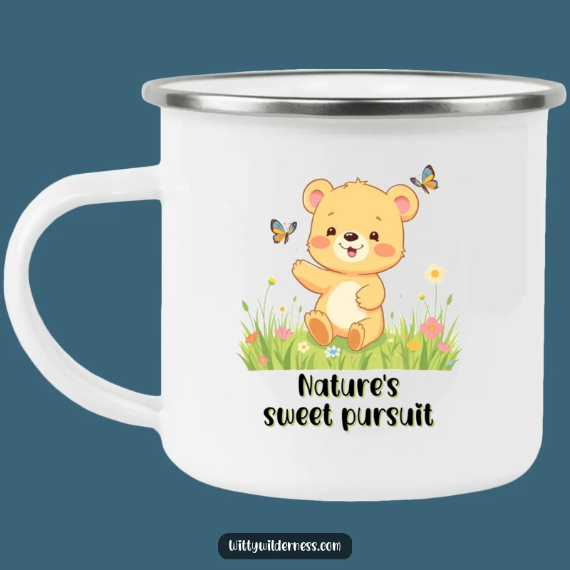 Funny Bear Cub Meadow Camping Mug: Adventure Fuel with a Smile, a Great Funny Gift