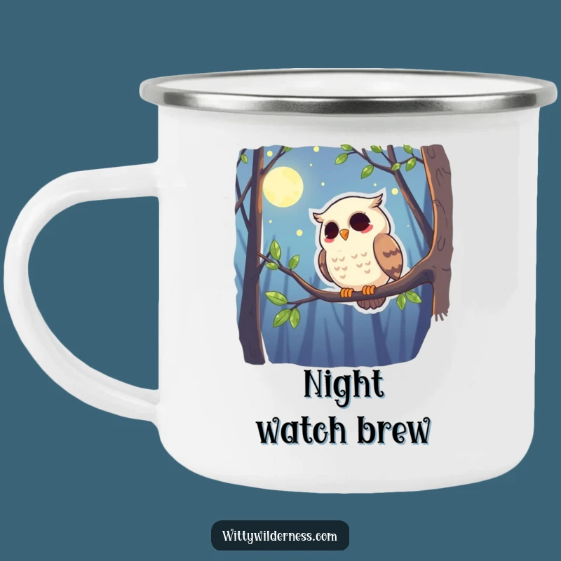 Funny Owl Camping Mug: Giggling Night Sipper, Moonlit Adventure Gift