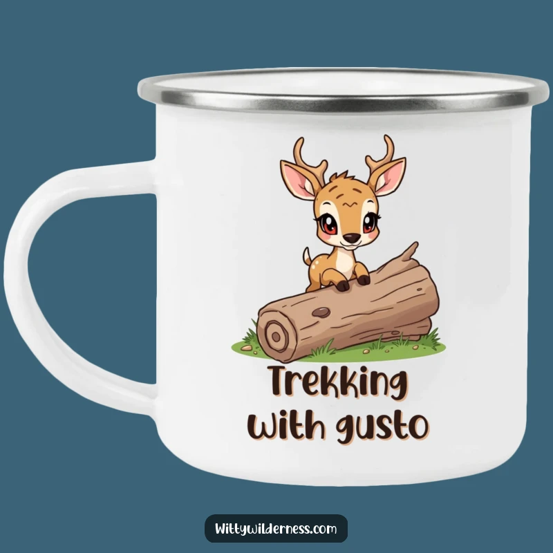 Funny Deer Camping Mug: Determined Sipper, Forest Explorer Gift