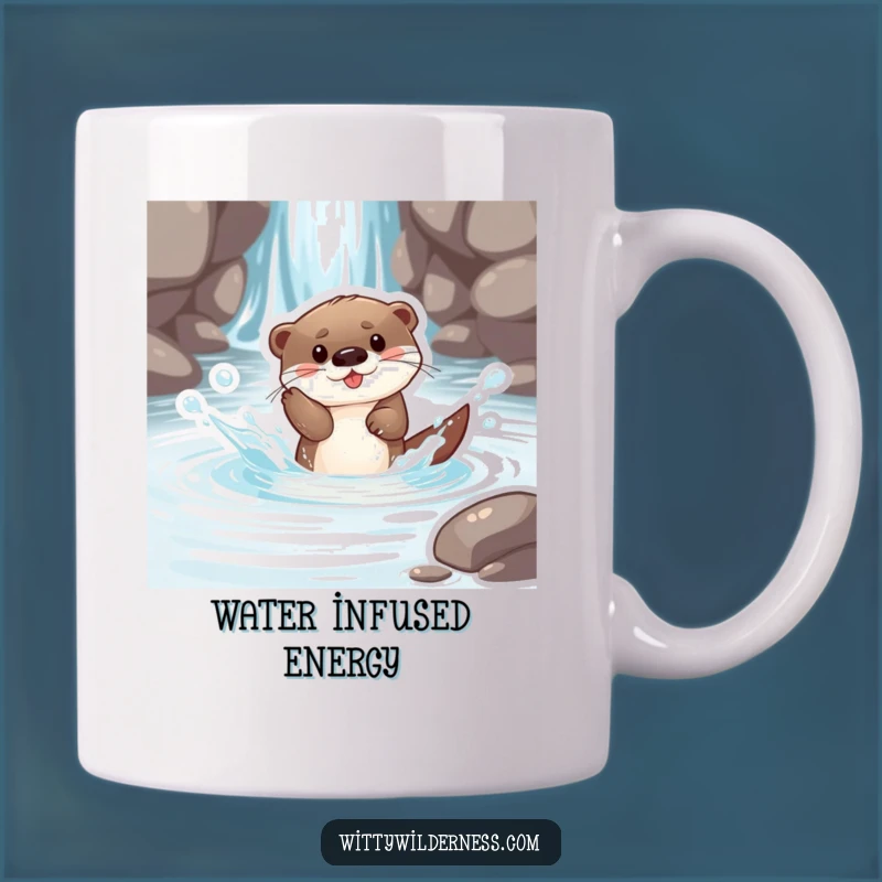 Funny Otter Pup Stream Mug: Splashing Fun, a Perfect Funny Gift