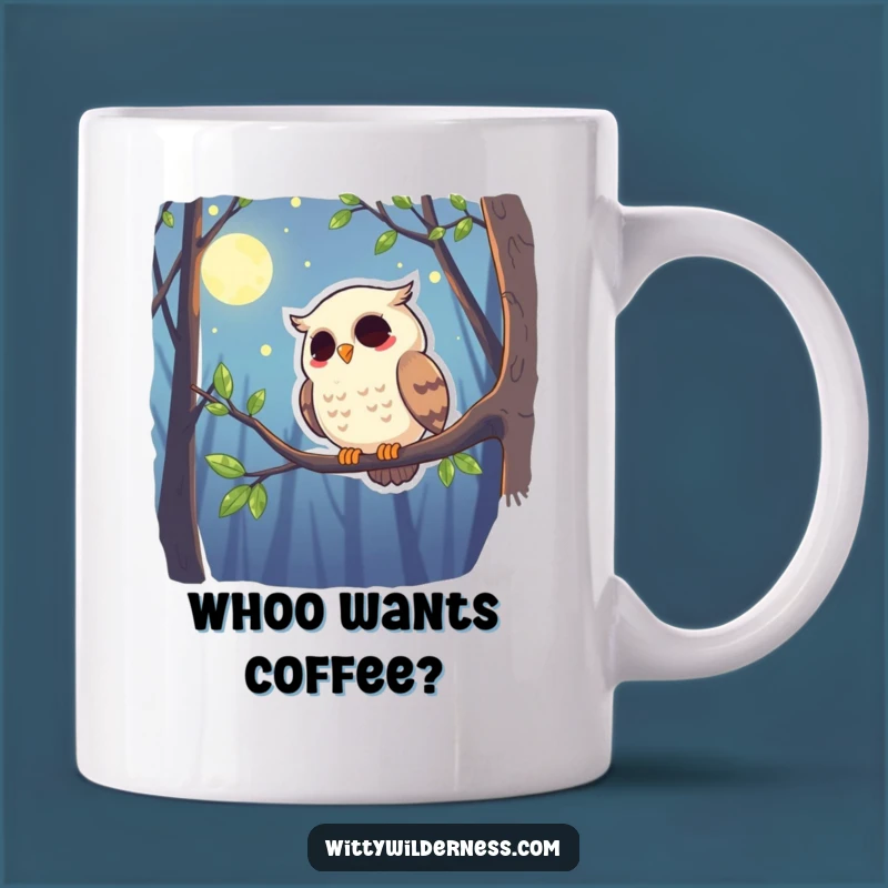 Funny Owl Mug: Giggling Night Watcher, Moonlit Forest Friend, Gift