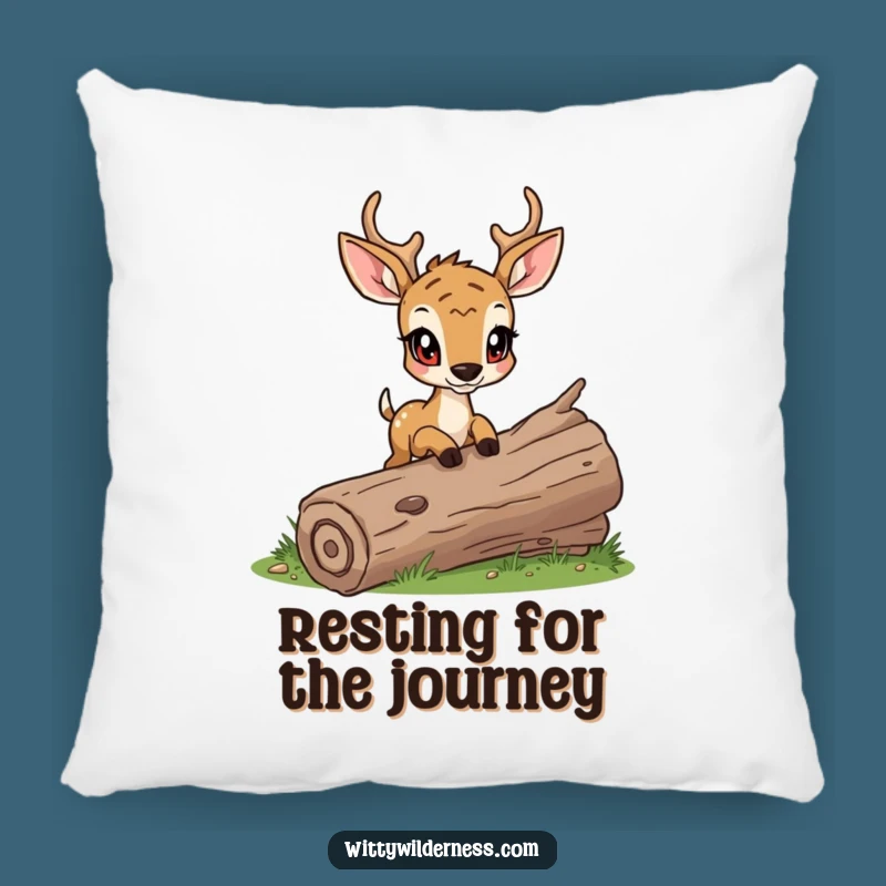 Funny Deer Pillow: Cozy Determined Steps, Soft Woodland Accent Gift