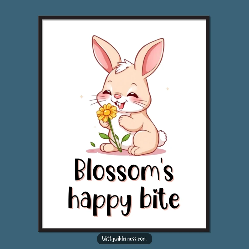 Funny Bunny Flower Digital Art: Charming Garden Scene, an Amazing Funny Gift