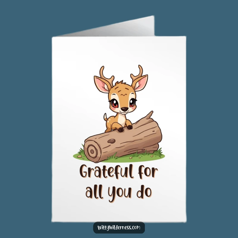 Free Printable Thank You Card: Determined Deer, Funny Downloadable Gift for Grateful Steps