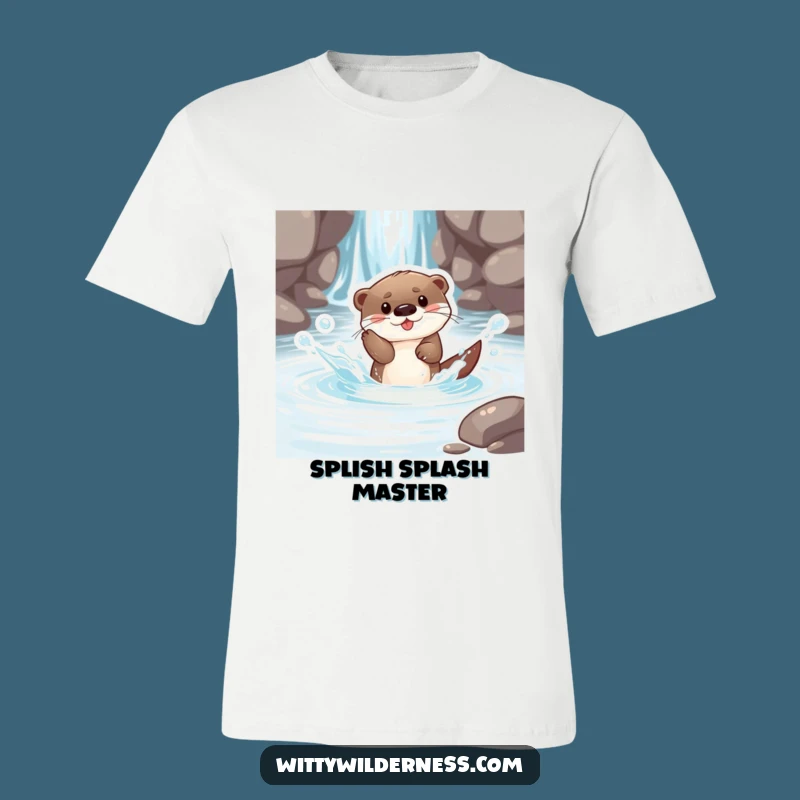 Funny Otter Pup Stream T-Shirt: Water Play, an Adorable Funny Gift