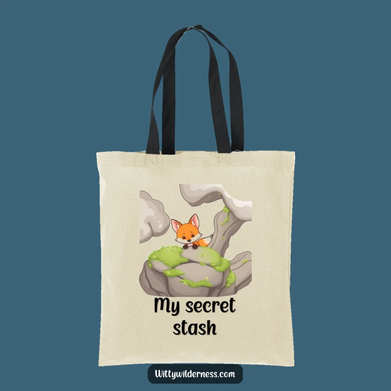 Funny Fox Tote Bag: Curious Peeker, Stylish Woodland Carryall Gift